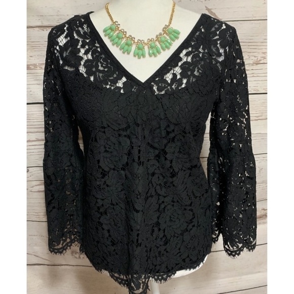 NWOT WHBM Long Sleeve All-Over Lace Top - Picture 3 of 8